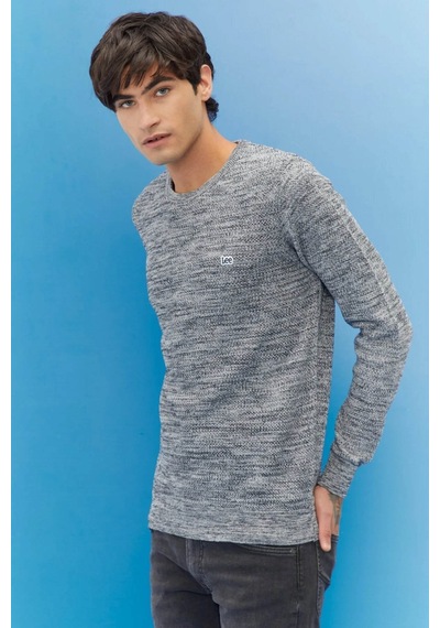 Lee Erkek Regular Fit Normal Kesim Sıfır Yaka Triko Kazak 672L212 Gri
