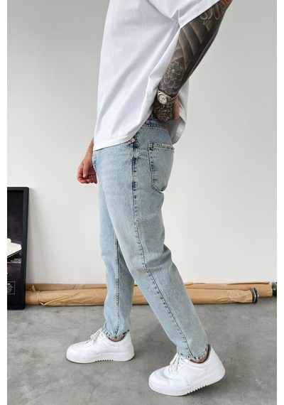Eskitme Buz Mavi Soft Degrade Boyfriend Pantolon