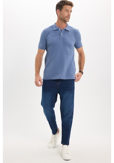 Tudors Erkek Slim Fit Dar Kesim Premium Seri %100 Pamuk Yumuşak Dokulu Merserize Lacivert Polo Yaka Tişört-50925