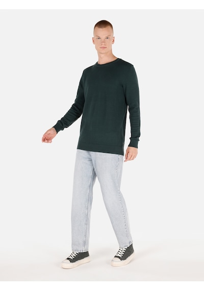 Colin's Colins Normal Kesim Bisiklet Yaka Yeşil Erkek Kazak Cl1046786 Koyu Yeşil