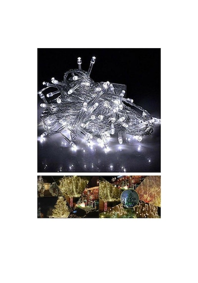Mashotrend Eklemeli Beyaz 10 Metre Dekor Led - 100 Ledli 10 Metre Dekor Led - Yılbaşı Çam Ağacı Led