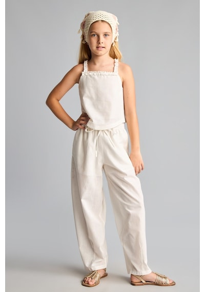 Defacto Geniş Paça Bol Kesim Poplin Pantolon Kız Çocuk I6754a826hser105 Ekru-er105 Defacto Geniş Paça Bol Kesim Poplin Pantolon Kız Çocuk I6754a826hser105 Ekru-er105