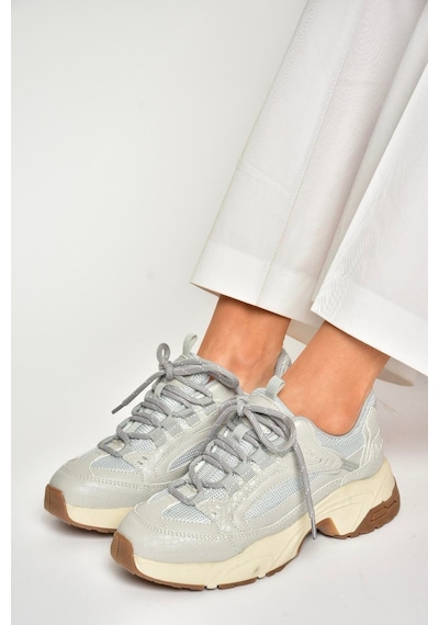 Fox Shoes U312414209 Gri Kalın Tabanlı Spor Ayakkabı Sneakers Gri-suni Deri Çok Renkli Fox Shoes U312414209 Gri Kalın Tabanlı Spor Ayakkabı Sneakers Gri-suni Deri Çok Renkli
