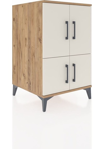 Kronos Komodin 2 Raflı 4 Kapaklı 60x59x96 Çam-aytaşı Çam