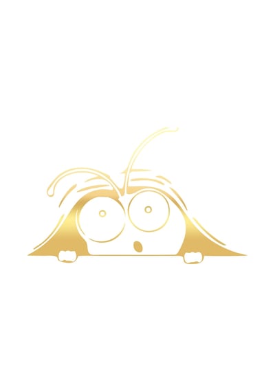Karınca Araba Sticker 17x17 Cm Gold