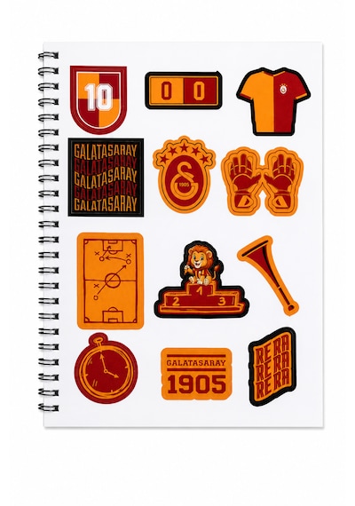 Galatasaray Lisanslı Icardi Ve Osimhen Baskılı Sticker Kitabı - 6 Sayfa 70 Parça Çıkartma Albümü Sarı - Kırmızı