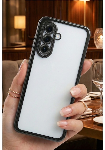 Samsung Galaxy S24 Fe Uyumlu 3d Kamera Korumalı Şeffaf Tasarım Bumper Kılıf