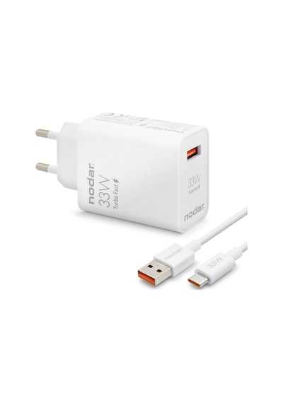 Type-c Hızlı Şarj Seti 33w Usb Adaptörlü - Beyaz Nd1006 23077404