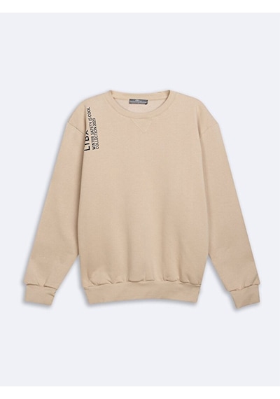 Ltb Sloganlı Sıfır Yaka Uzun Kollu Regular Fit Sweatshirt 011258604461071 2529 - Bej Ltb Sloganlı Sıfır Yaka Uzun Kollu Regular Fit Sweatshirt 011258604461071 2529 - Bej