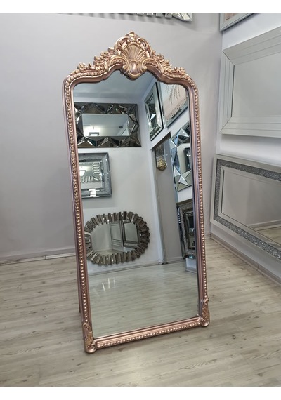 Ayna Denizi Princess Copper Gold Model Rose Gold Altın Renk Dekoratif Ayaklı Boy Aynası Altın - Rose Gold