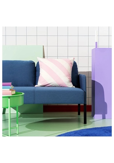 Ikea Lagermıspel Pembe-beyaz-çizgili 50x50 Cm Kırlent Kılıfı Pembe-beyaz-çizgili