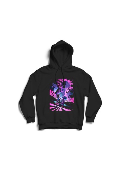 Blackpink Kpop , Black Pink Özel Tasarım Kapüşonlu Unisex Sweatshirt Siyah