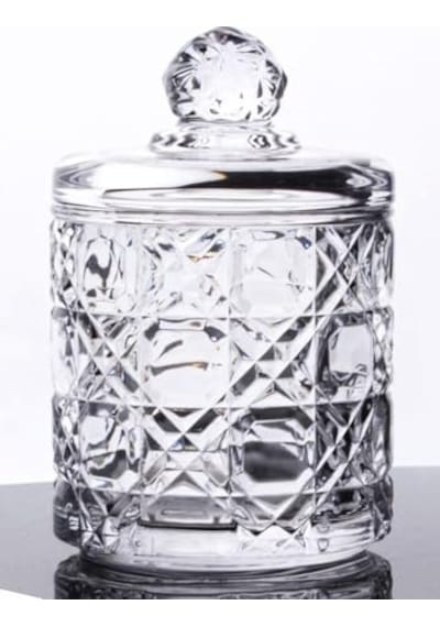 Tr Lüx Kristal Büyük Cam Şekerlik &amp Cam Lokumluk, Kesme Cam Lüx Şekerlik 13cm 7.8cm - 06639 Diğer