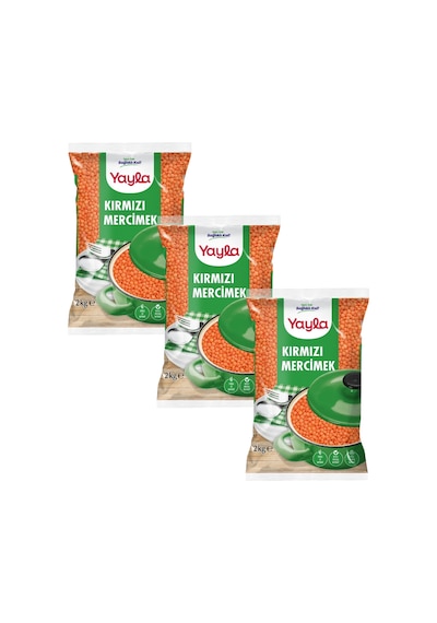 Yayla İthal Kırmızı Mercimek 2 Kg X3