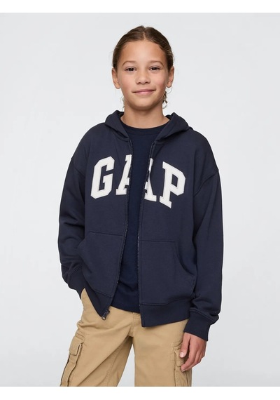 Gap Lacivert Erkek Çocuk Logo Relaxed Fermuarlı Sweatshirt