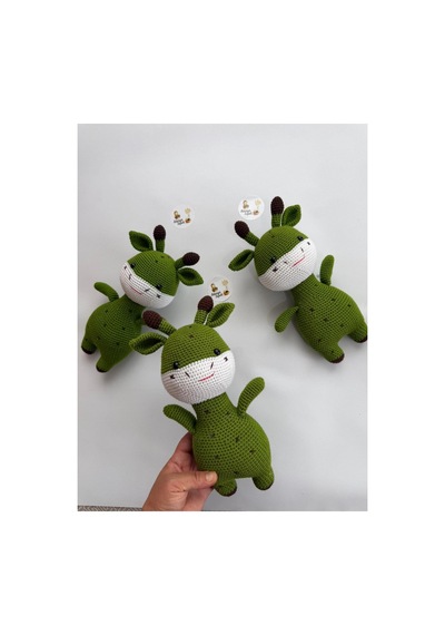 Adenya Sepeti Amigurumi Örgü Zübük Oyun-uyku Akradaşı-28 Cm-koyu Yeşil