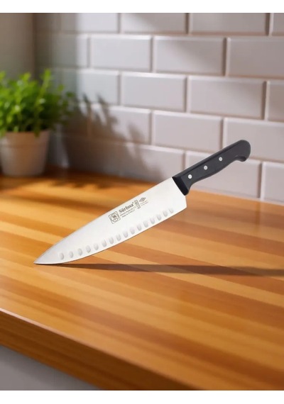 Sürbisa Sürmene 61080 Profesyonel Oluklu Şef Bıçağı 33 Cm Paslanmaz Çelik Pimli Saplı Aşçı Bıçağı