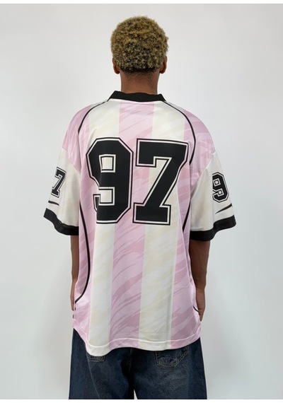 Zaee Noguzy 97 Retro Oversize Forma Tişört Pembe
