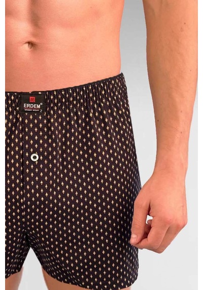 Erdem Siyah Baskılı Desenli Penye Boxer 1400ysk Siyah