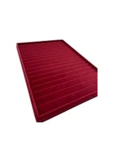 Yerli Üretim Madrid Model Süet Kumaş Bordo Renk 34/24 Cm Kademeli Çekmece Içi Bileklik-kolye Tablası Çok Renkli
