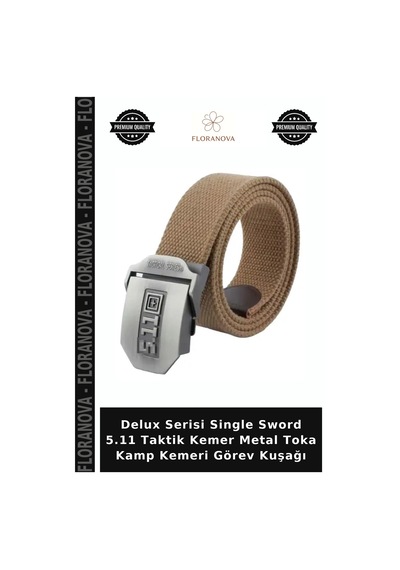 Floranova Delux Serisi Single Sword 5.11 Taktik Kemer Metal Toka Kamp Kemeri Görev Kuşağı Çok Renkli