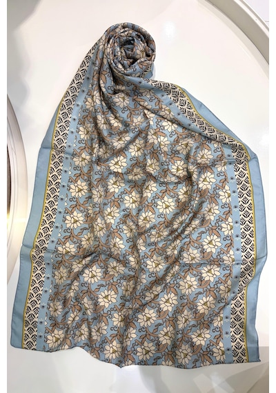 Cardion Lunira Silk Pamuk İpek Şal Sweet Line KAhverengi
