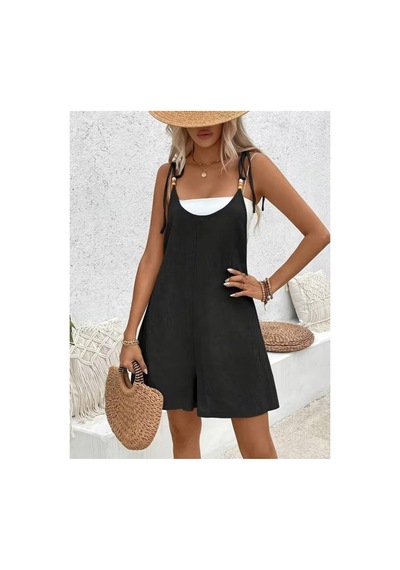 Butik İstanbul Kadın Ip Askılı Yuvarlak Yakalı Boncuk Detaylı Geniş Paçalı Salaş Kısa Pera Tulum Siyah Butik İstanbul Kadın Ip Askılı Yuvarlak Yakalı Boncuk Detaylı Geniş Paçalı Salaş Kısa Pera Tulum Siyah