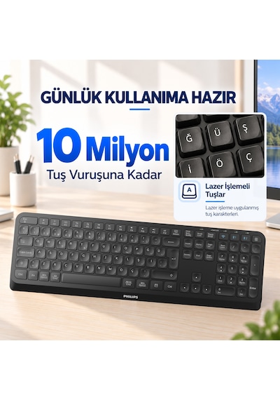 Philips SPK6407 Kablosuz Türkçe Q Klavye