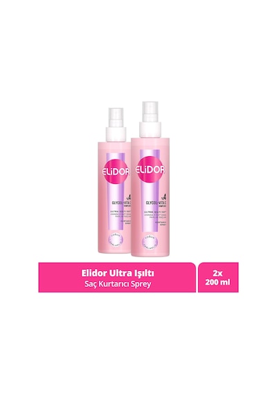 Elidor Saç Kurtarıcı Sprey Ultra Işıltı Yoğun Parlaklık 200 Ml X2