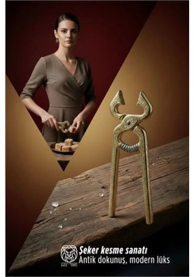 Selinay Serisi Osmanlı Motifli Gold Kıtlama Şeker Makası - 13 Cm Antik Şeker Kırıcı 722901