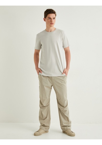 Koton Basic Tişört Slim Fit Bisiklet Yaka Kısa Kollu Gri 4sam10842hk Gri