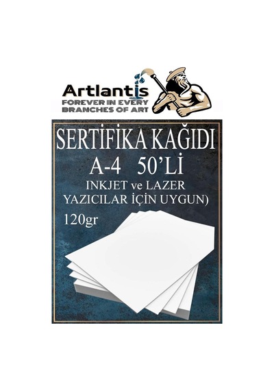 A4 Sertifika Kağıdı Kalın 50 Adet Gramajlı Fotokopi Kağıdı 120 Gr Tüm Yazıcılara Uyumlu 21x29.7 Cm Kalın Baskı Kağıdı