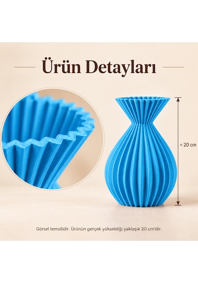 Ahenk Serisi Dekoratif Vazo 20 Cm Kuru Çiçek Ve Pampas Vazosu Camgöbeği