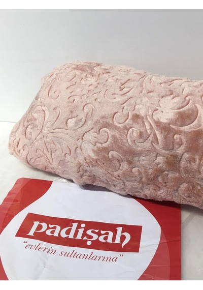 Padişah Desenli Açık Pembe Çift Kişilik Battaniye Açık Pembe