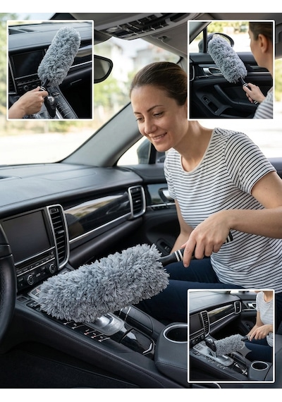 Zorlu Köşeler Artık Sorun Değil Yıkanabilir, Uzayabilir Mikrofiber Toz Alıcı İle Tanışın. Büyük Boy Dev Boy Toz Alma Püskülü 85 Cm