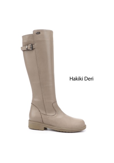 Gönderi(R) Gönderi R Kadın Bej Fermuarlı Kauçuk Taban Hakiki Deri Çizme Gkzc13444570 Bej