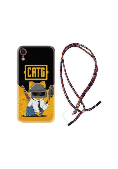 Apple Uyumlu iPhone XR Kılıf Rasta Boyun Askılı Cat G 1677
