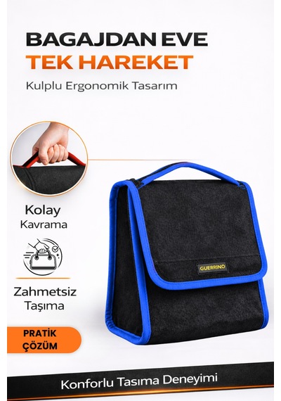 Oto Bagaj Organizer Bagaj Çantası S Boy Kaymaz Cırt Bantlı Velur Kompakt Düzenleyici - Scx2