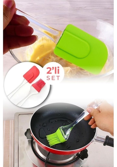 Silikon Yumurta  Fırçası ve Spatula 2'Li Set
