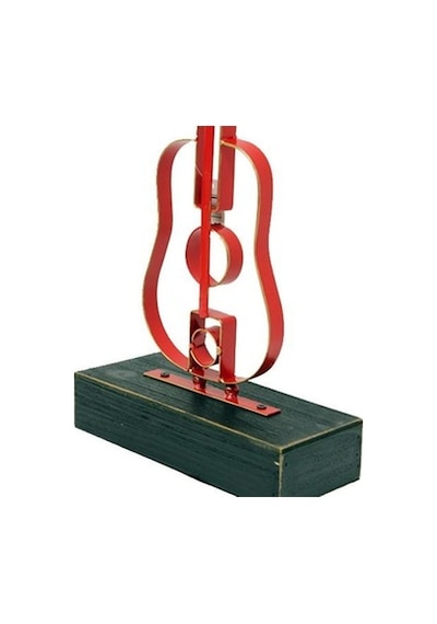 Obje Gitar Ahşap Standlı Biblo Dekoratif Ev Ofis Hediyelik