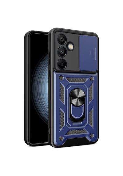 Zore Galaxy S25 Fe Kılıf Magnetik Standlı Kamera Korumalı Nvth Sürgülü Vega Kapak - Siyah