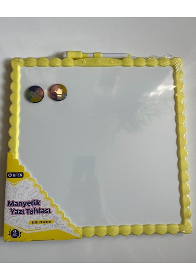Manyetik Yazı Tahtası Çift Taraflı 29 Cm X 29 Cm Sarı