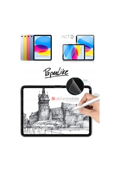 Apple Ipad 10. Nesil 2022 10.9" Paper Like Ekran Koruyucu Nano Kırılmaz Kağıt Hissi Mat Yüzey