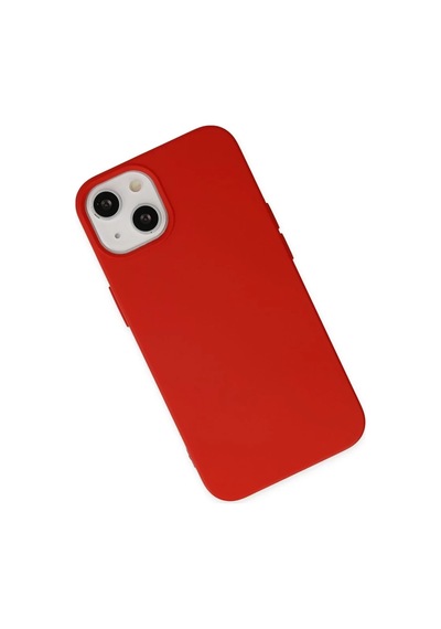 Trendexa İphone 14 Plus Uyumlu Kılıf Nano İçi Kadife Silikon - Kırmızı Mac