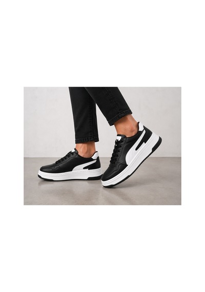 Yalçın Erkek Siyah Beyaz Sneaker Kalın Taban Ortopedik Günlük Spor Ayakkabı Siyah - 880226965 Siyah