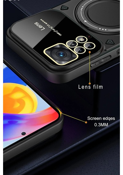 Ilkeshop Newface Xiaomi Redmi Note 12 Pro 4g Kılıf Joy Lens Standlı Kapak - Mor