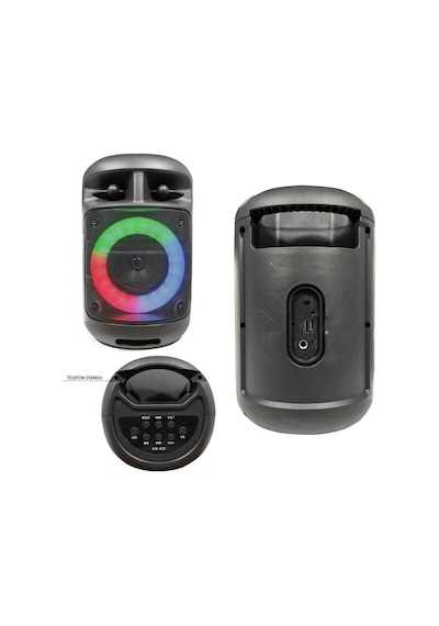 Müzik Kutusu Şarjlı Bt/Usb/Sd/Aux/Mıc/Fm Ledli Am-402