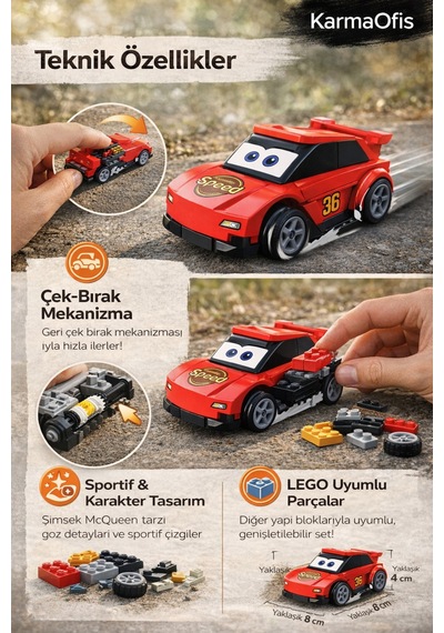 Power Bricks M38-b1071a 45 Parça Çek Bırak Yarış Arabası Kırmızı Speed Temalı Oyuncak Araba Power Bricks M38-b1071a 45 Parça Çek Bırak Yarış Arabası Kırmızı Speed Temalı Oyuncak Araba
