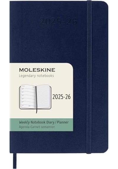 18 Monate Wochen Notizkalender 2025/2026, /a6, 1 Wo 1 Seite, Rechts Linierte Seite, Weicher Einband, Saphir