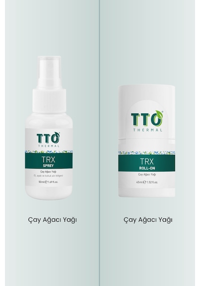 Tto Trx Sprey ve Roll-On Paketi Terleme Önleyici(Çay Ağacı Yağı/Tea Tree Oil)
